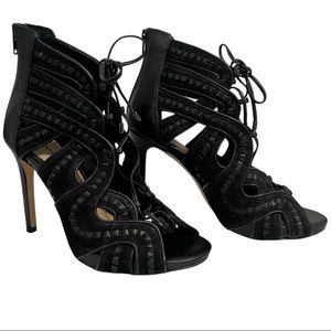 Gianni Bini *NEW* lace up black leather heels - Size 6.5